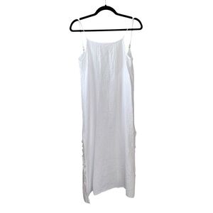 STARK X White Cotton Midi Dress